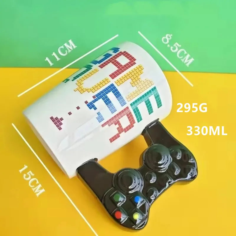 New Ceramic Mugs Creative 3D Game Over Coffee Cups Student Milk Game Controller Handle Funny Mug Birthday Christmas Gamer Gift
