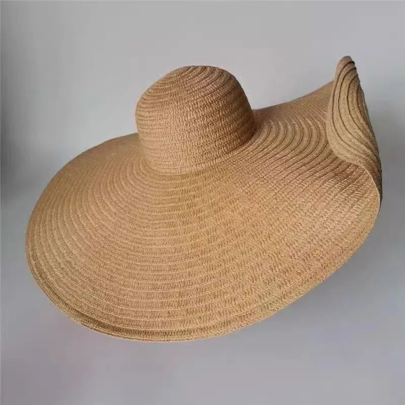 Oversized Beach Straw Hats for Women Floppy Extra Large Sun Visor Hat Wide Brim Summer Roll Up Big Beach Hat Women Foldable