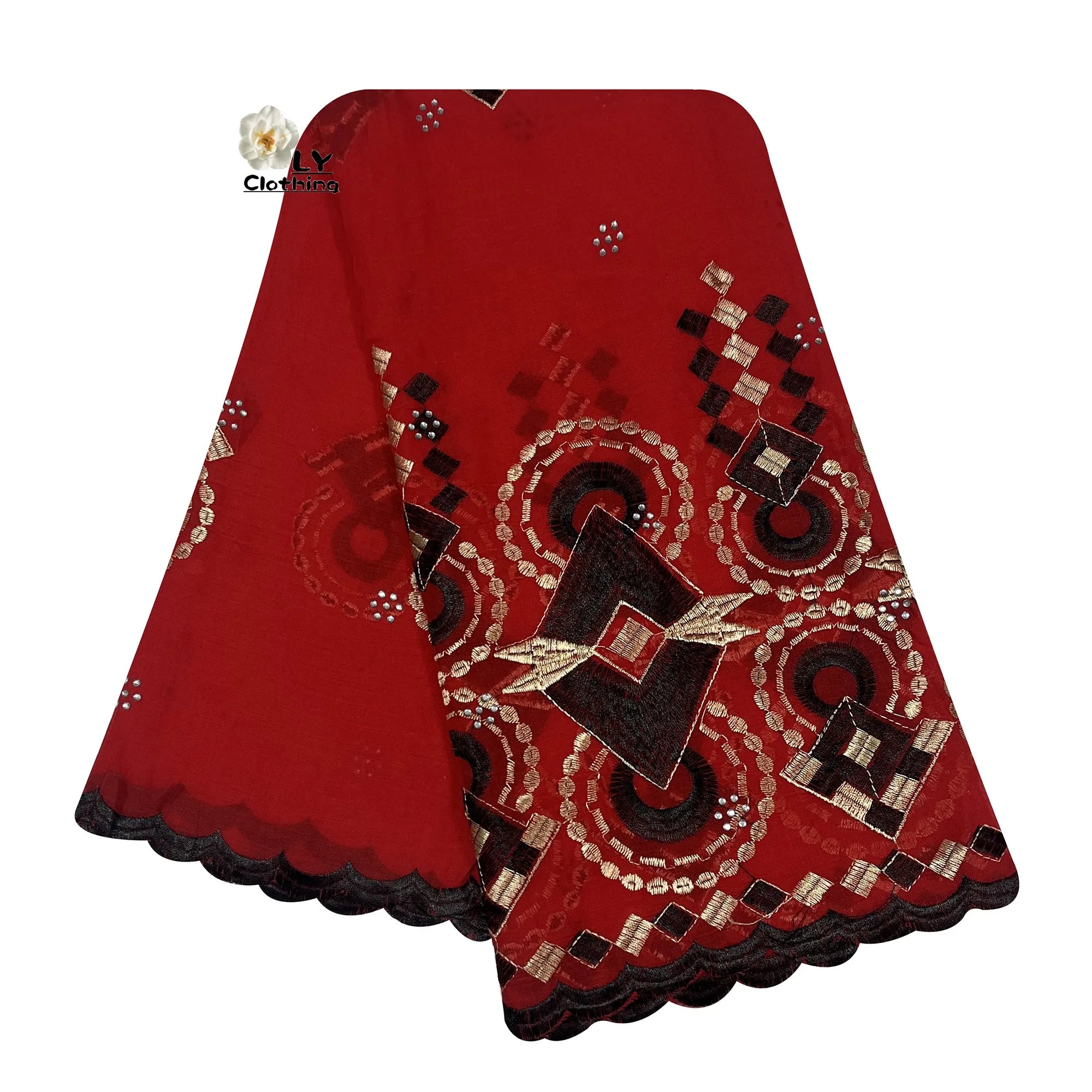 Embroidered Sequin Hijab Shawl - Premium Cotton Pashmina