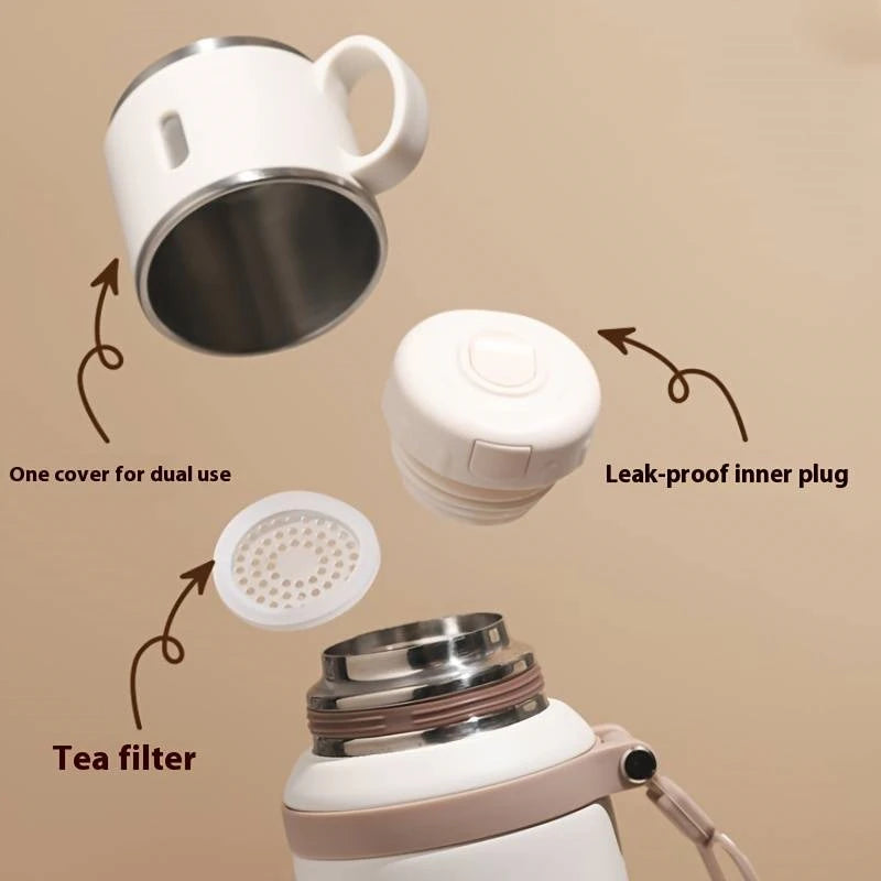 600ml Stainless Steel Travel Thermal Mug | Leak-Proof Thermos Coffee Cup
