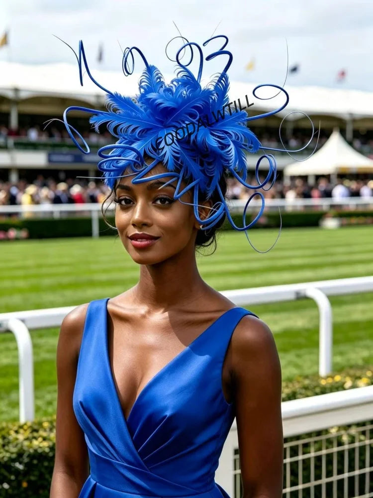 Elegant Fascinator Decorated With Soft Feather Women Race Day Headwear Formal Cocktail Party And Photoshoot Hair Accessories