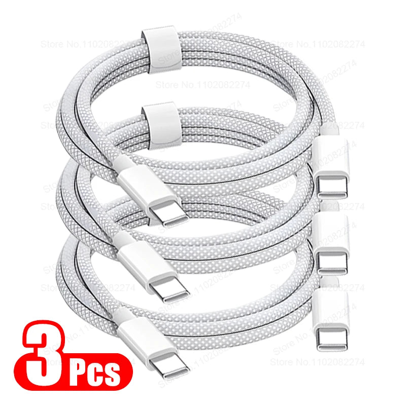 1-3 PCS PD 35W USB Cable for iPhone 16 15 14 13 12 11 Pro Max Plus XR XS Fast Charging USB C Charger Cable Date Wire Accessories