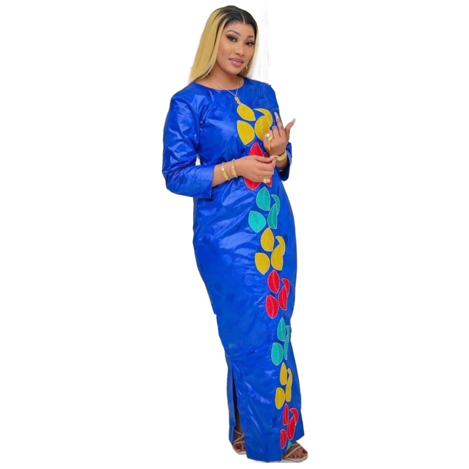 African Dresses For Women Luxury Boubou Material Rich Embroidery Design
