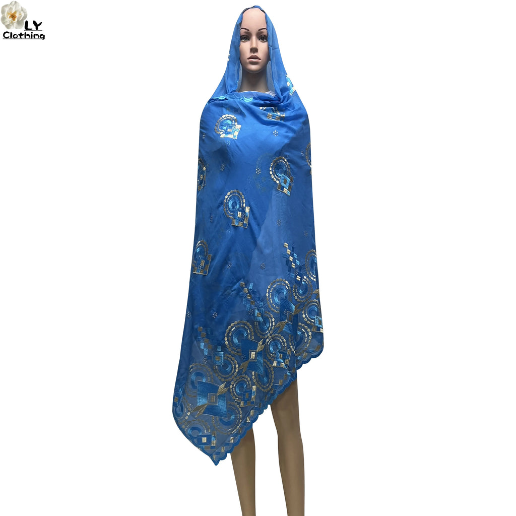 Embroidered Sequin Hijab Shawl - Premium Cotton Pashmina
