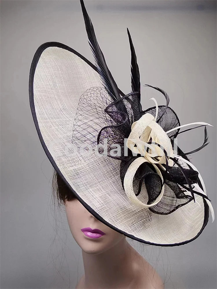 Wedding Pillbox Fascinator Hat Fashion Flower Headwear Women Formal Dress Party Royal Ascot Hair Accessories Feather Chapeau