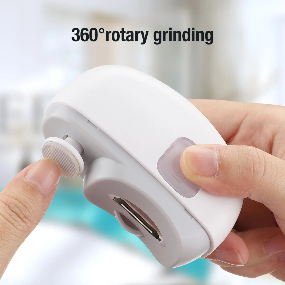 Automatic Electric Nail Clipper, 2 in 1 Auto Fingernail Cutter & Polishing Grinder for Baby Senior Adults, 2-Speed Nail Trimmer