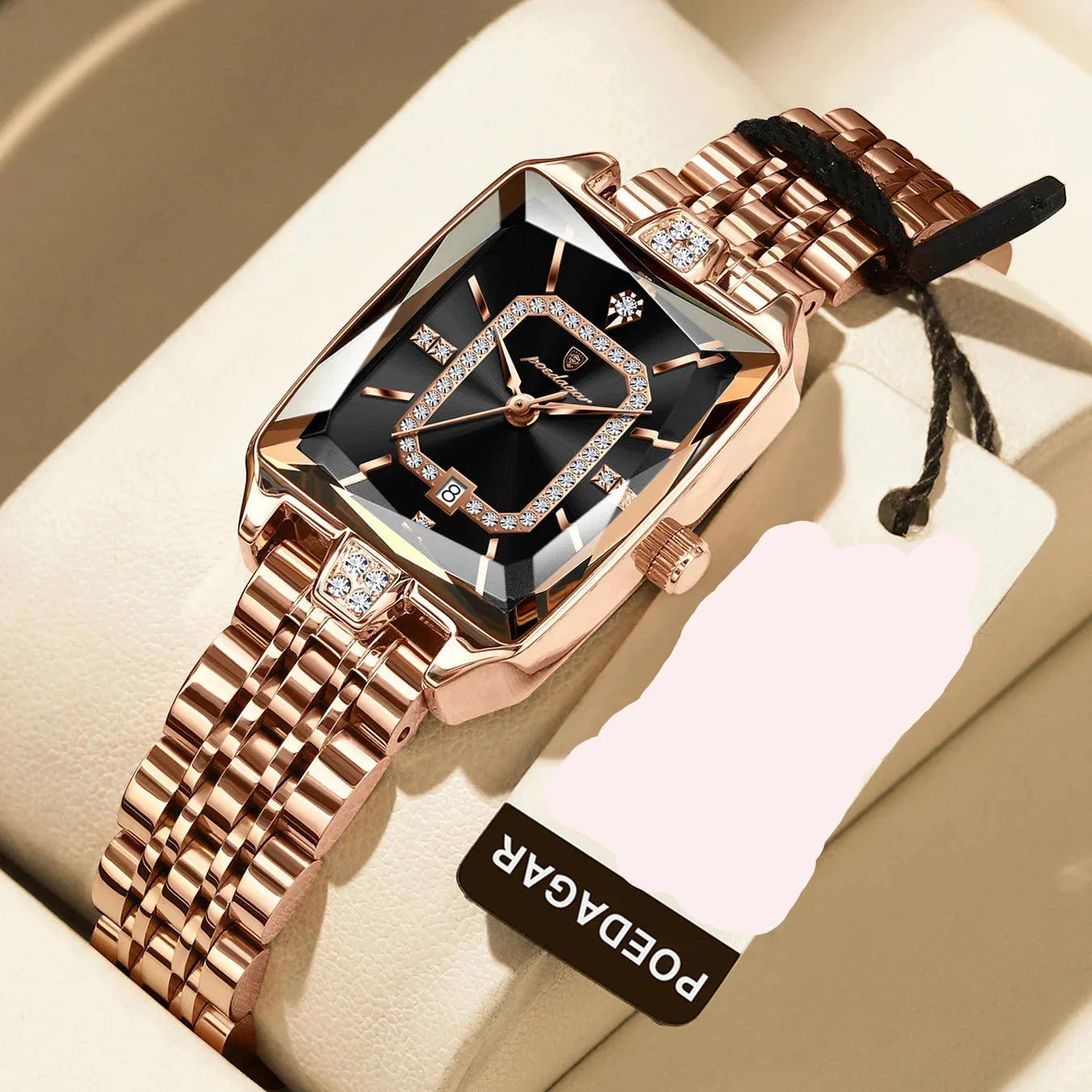 Luxury Elegant Watch For Women Date Waterproof Rectangle Ladies Watch
