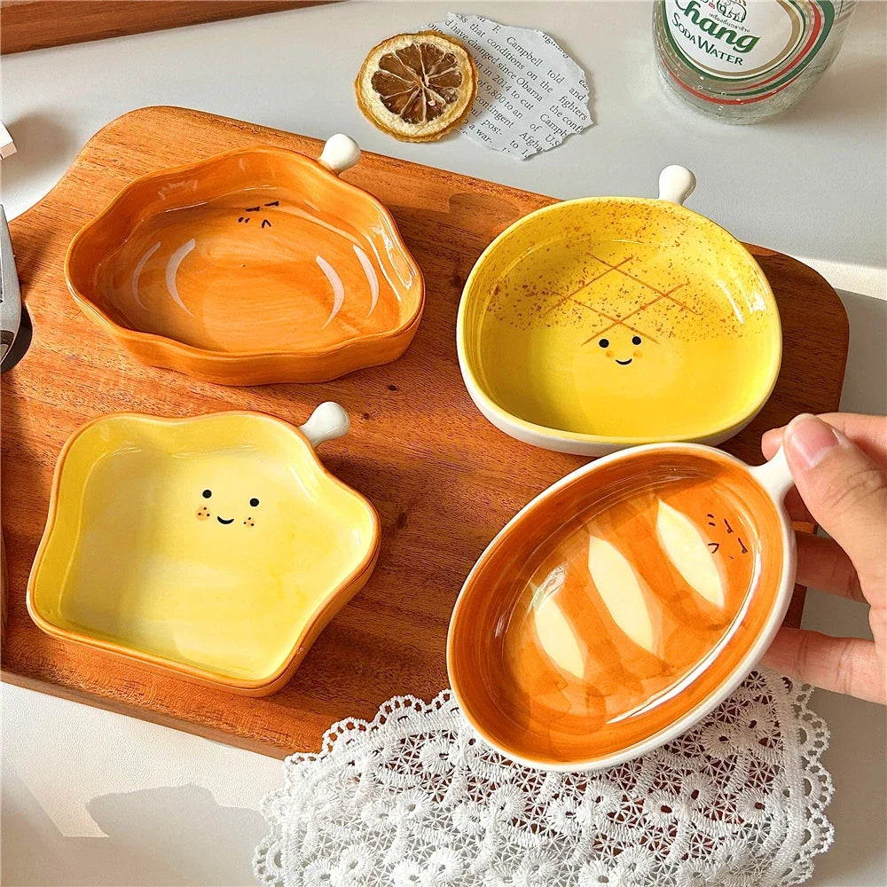 Bread Shaped Ceramic Dipping Dish | Cute Sauce Plates & Tableware | HotTrendyPicks