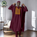 African Men's Traditional  Robe Long Sleeve Clothes Elegant Luxury Men's Outfits  Bazin Riche Embroidery Dress 2416125