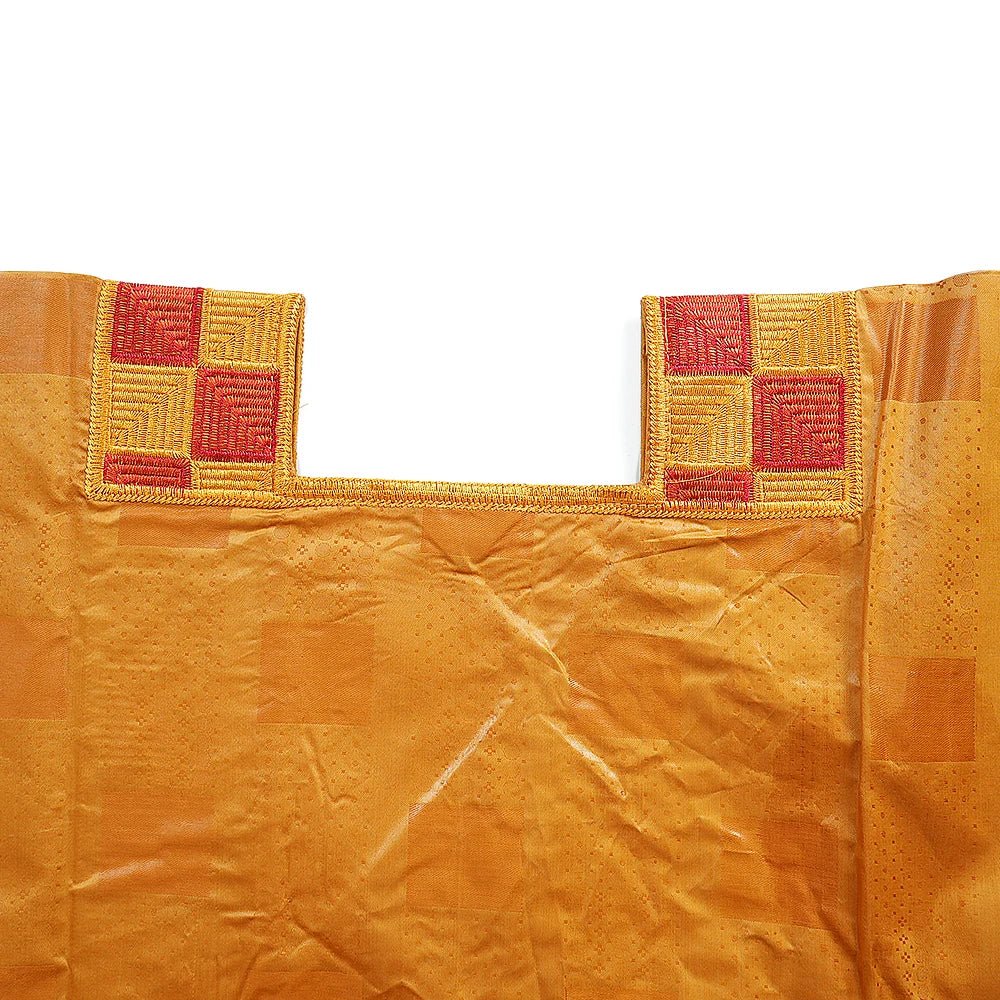 African Men's Traditional Agbada Sets 3PCS Yellow Bazin Riche Embroidery Wedding Party Couple Suits boubou