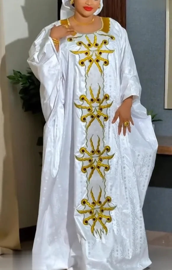 Traditional Embroidery African Dress | Church & Wedding Women's Outfit