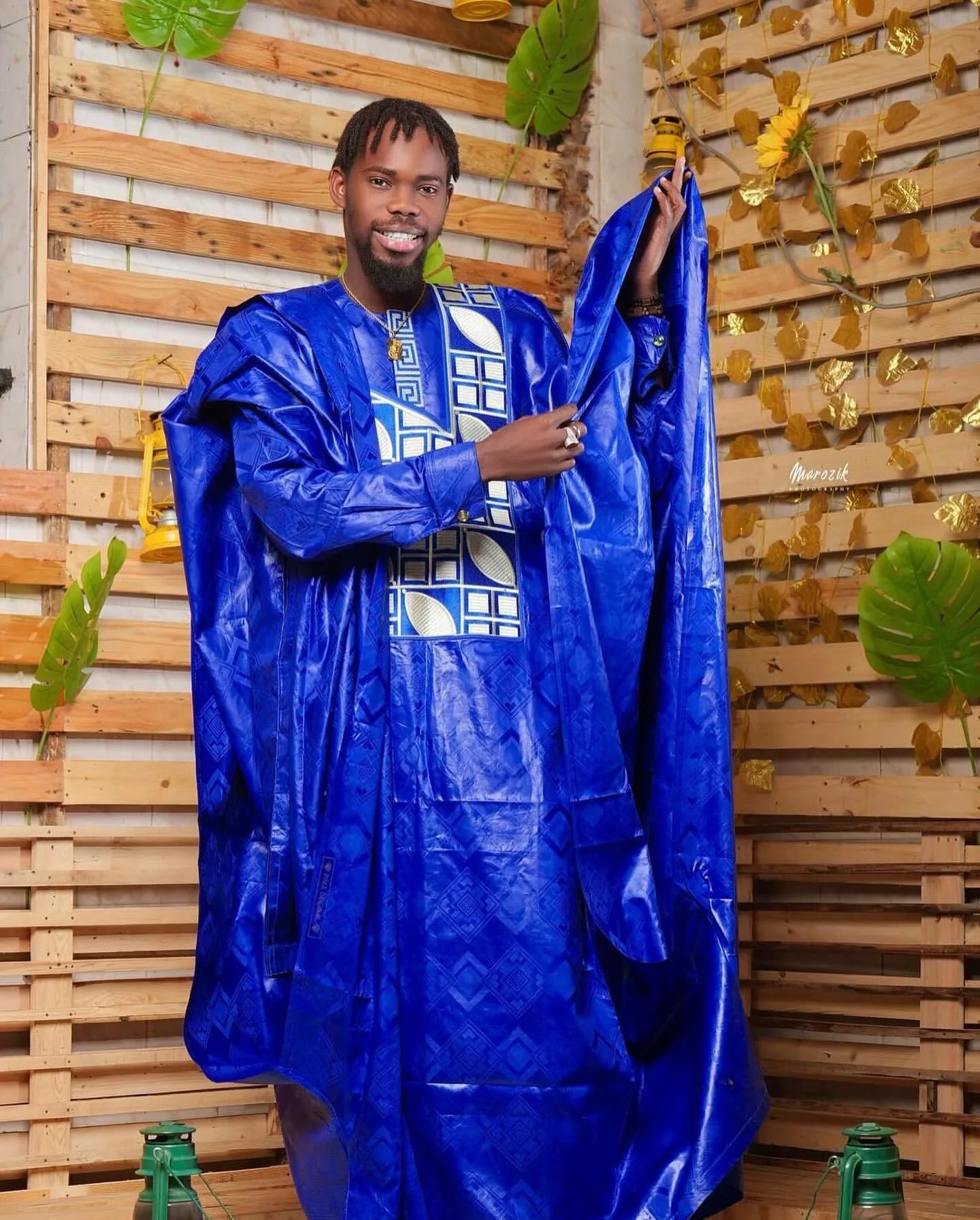 Men's Bazin Riche Embroidery African Top | Long Sleeve Dashiki | L–5XL