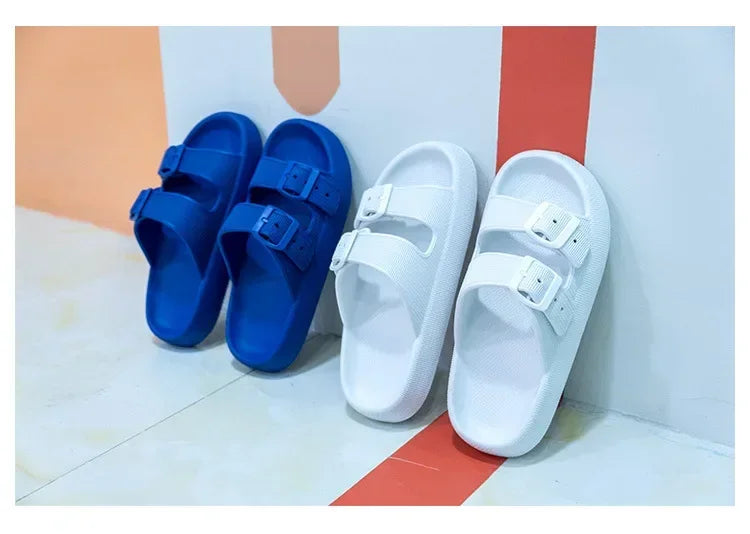 New Women's Slippers Thick Bottom Anti-Slip Home Outdoor Sandals Comfortable EVA Material Pure Color Slippers
