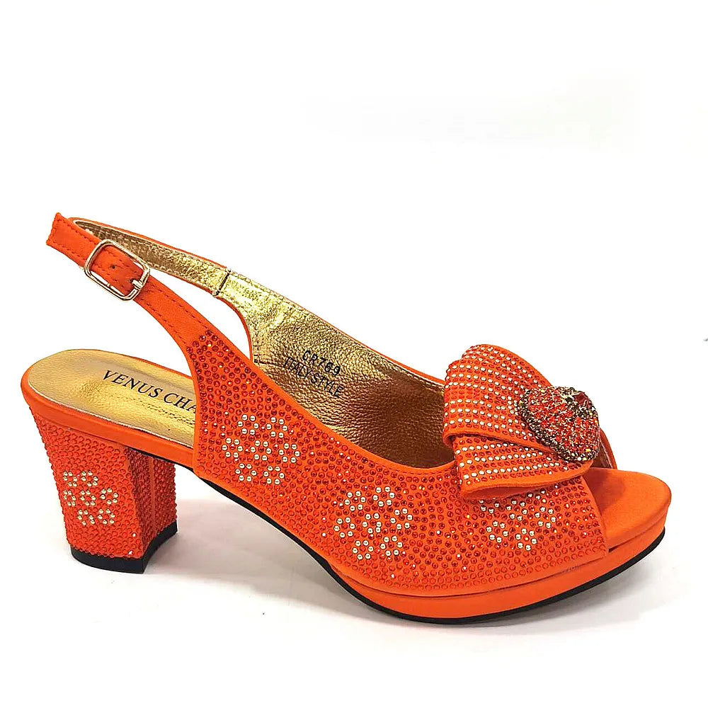 Italian Design Girly Style Golden Color Wedding Shoes And Bag Full Diamond Decoration Metal Closure Bags