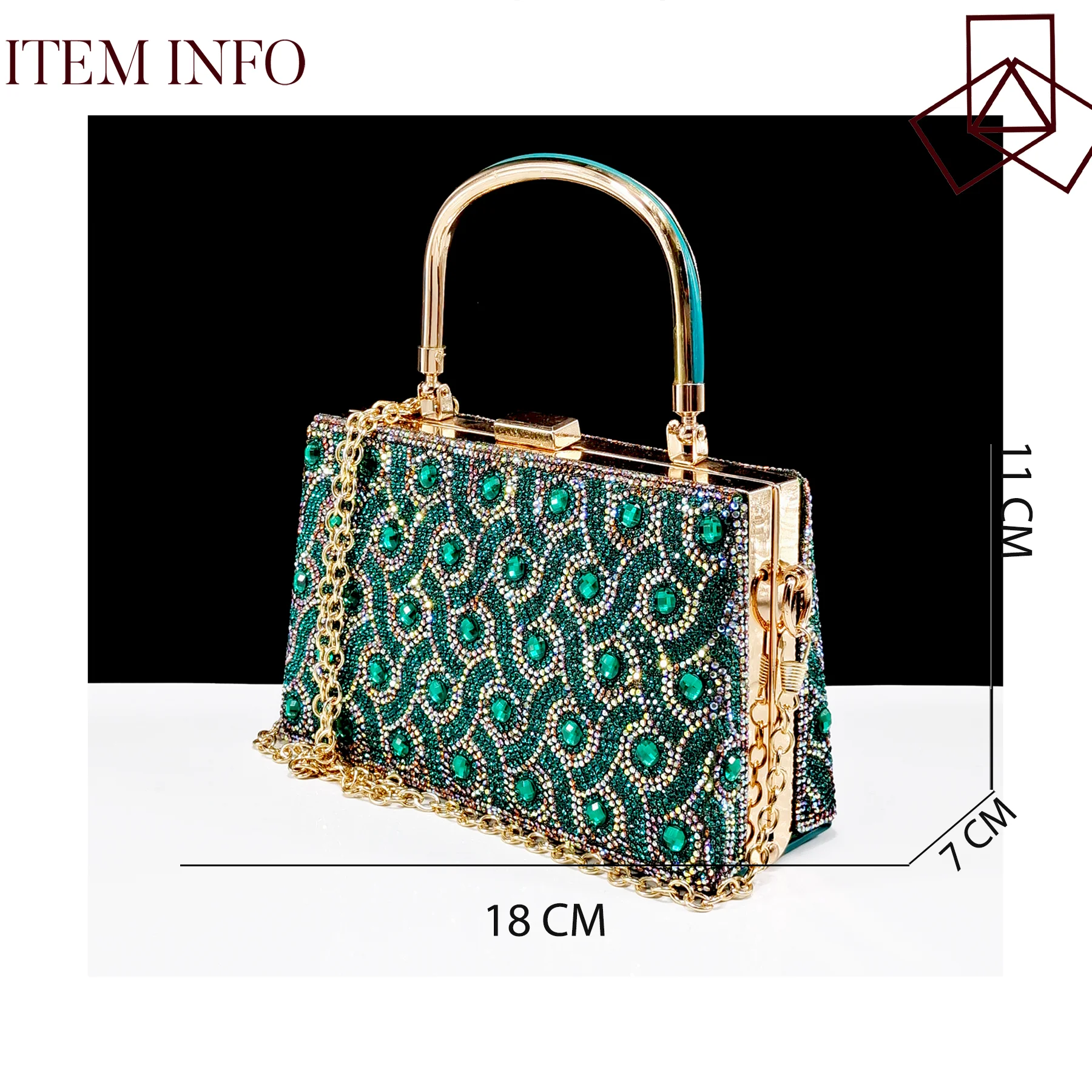 Women's Rhinestone Design Shoes and Bag Set Open Toe Comfortable Heels