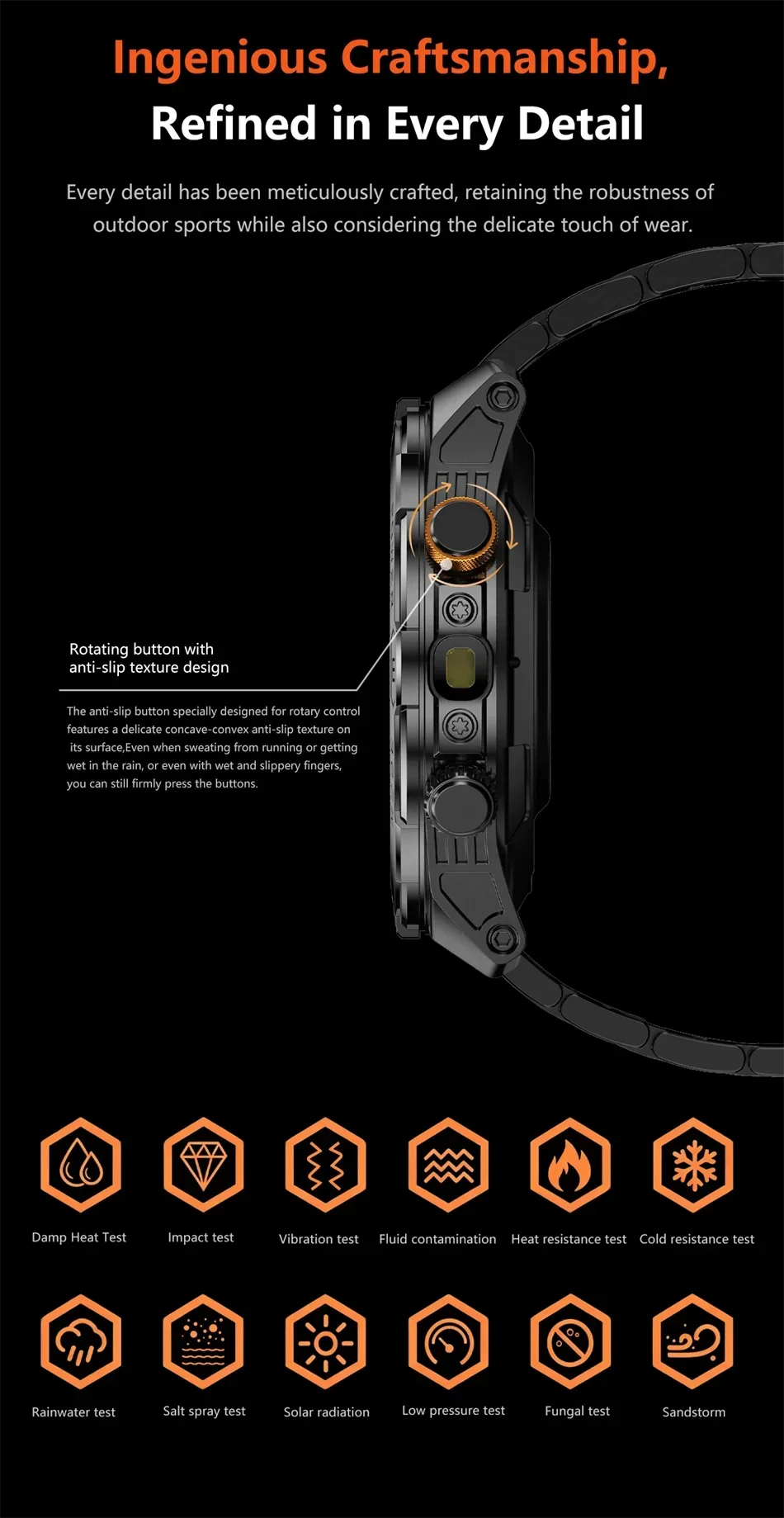 Military Grade 1200 mAh Battery Smart Watch Men LED Flashlight Outdoor Sports Fitness Tracker Compass Bluetooth Call Smartwatch