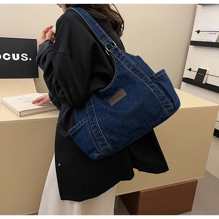 Fashion Luxury Women's Shoulder Bag Denim Fabric High Quality Women's Handbags Large Capacity Multi Functional Women‘s Tote Bag