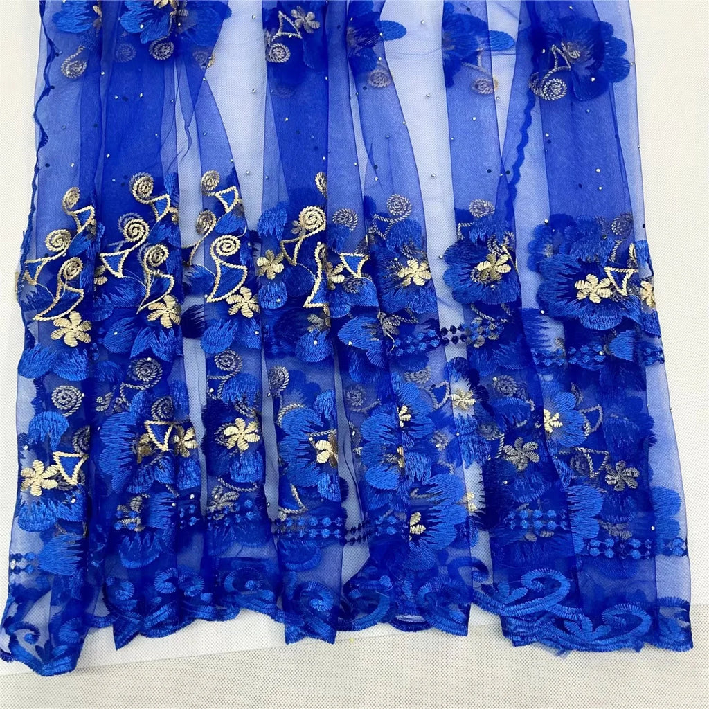 Embroidered Tulle Hijab Shawl - Soft Pashmina Wrap