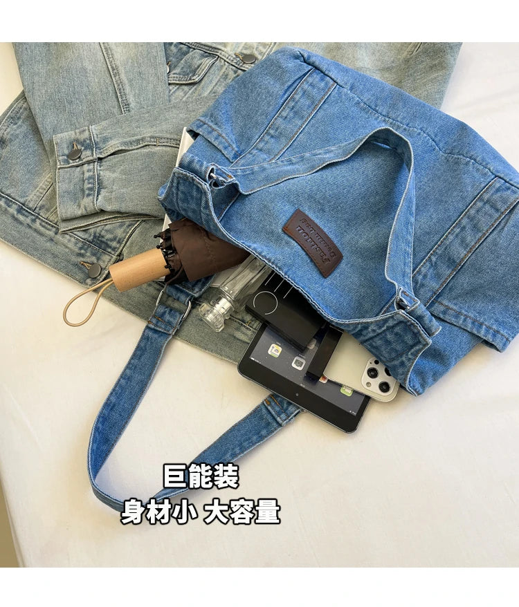 Fashion Luxury Women's Shoulder Bag Denim Fabric High Quality Women's Handbags Large Capacity Multi Functional Women‘s Tote Bag