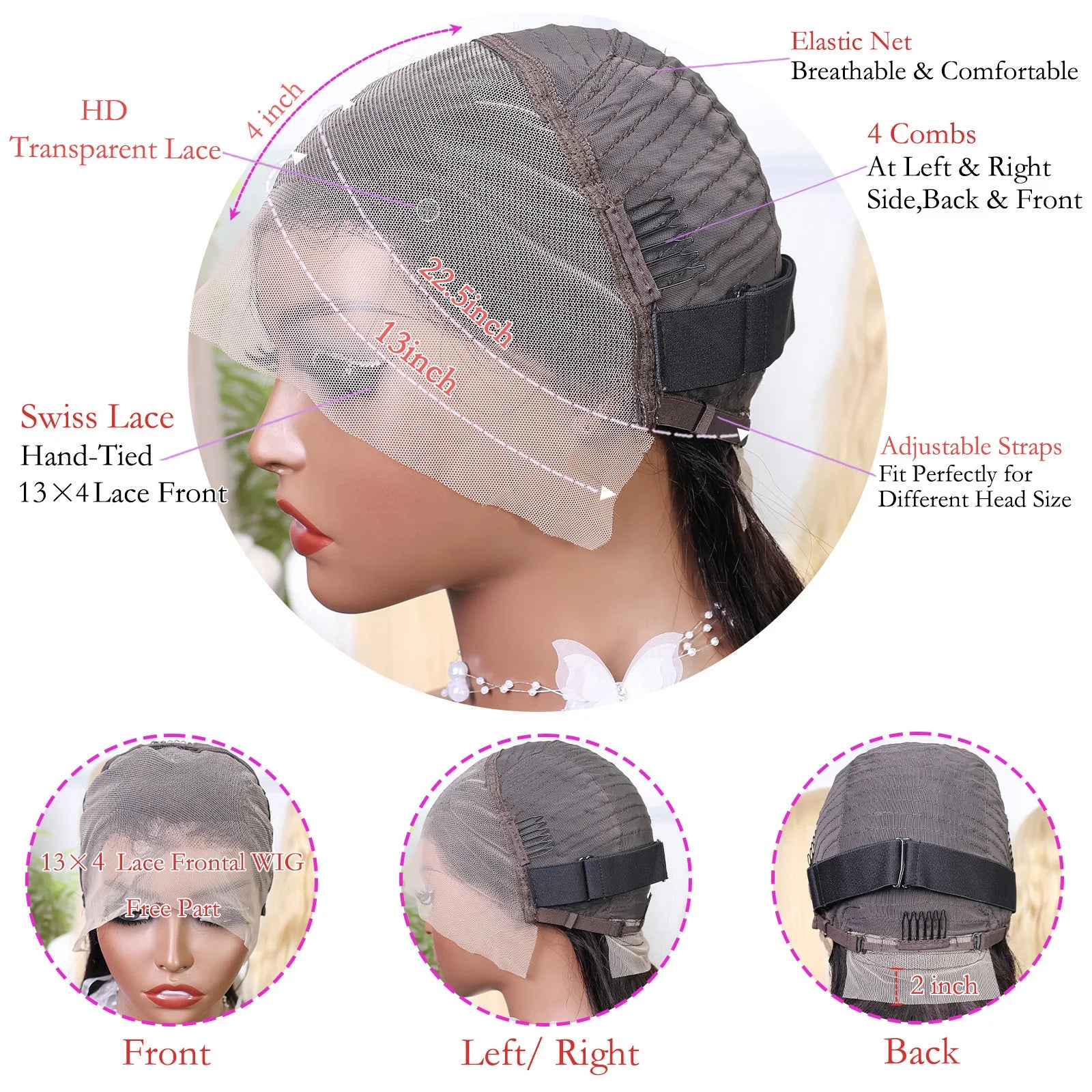 13x4 Straight Short Bob Lace Front Wig | 100% Remy Human Hair | Women