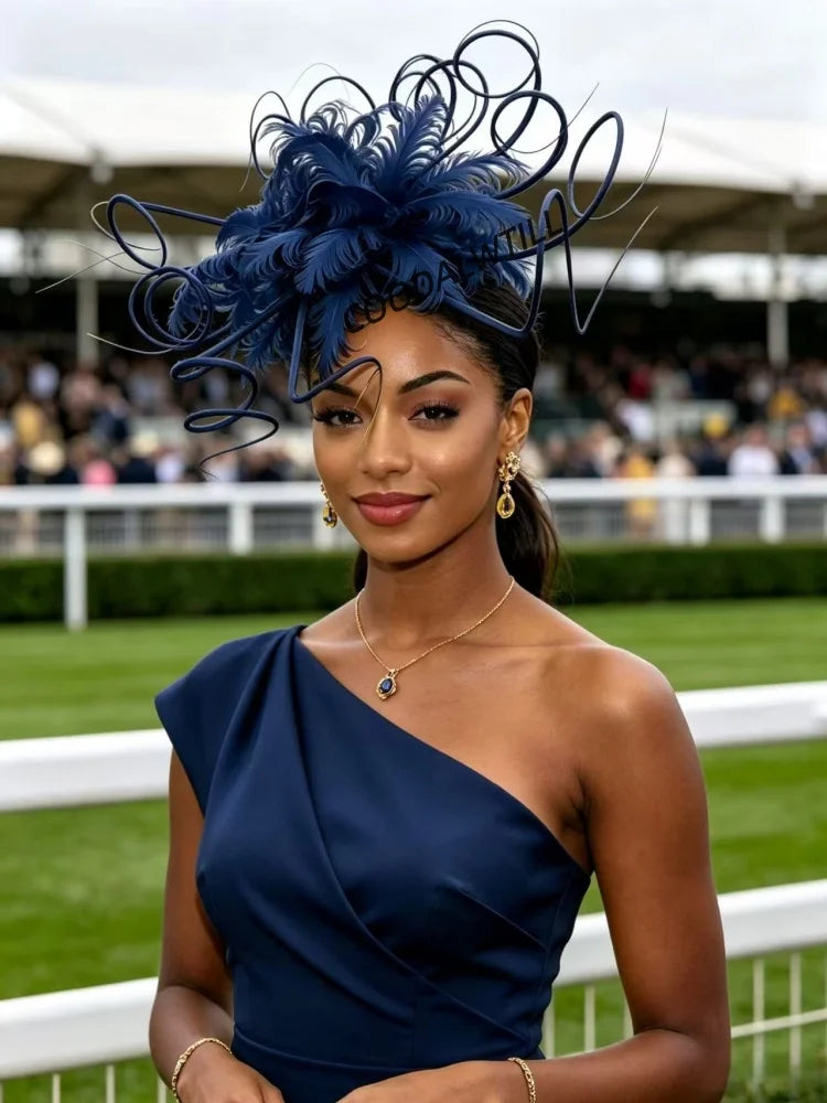 Elegant Fascinator Decorated With Soft Feather Women Race Day Headwear Formal Cocktail Party And Photoshoot Hair Accessories