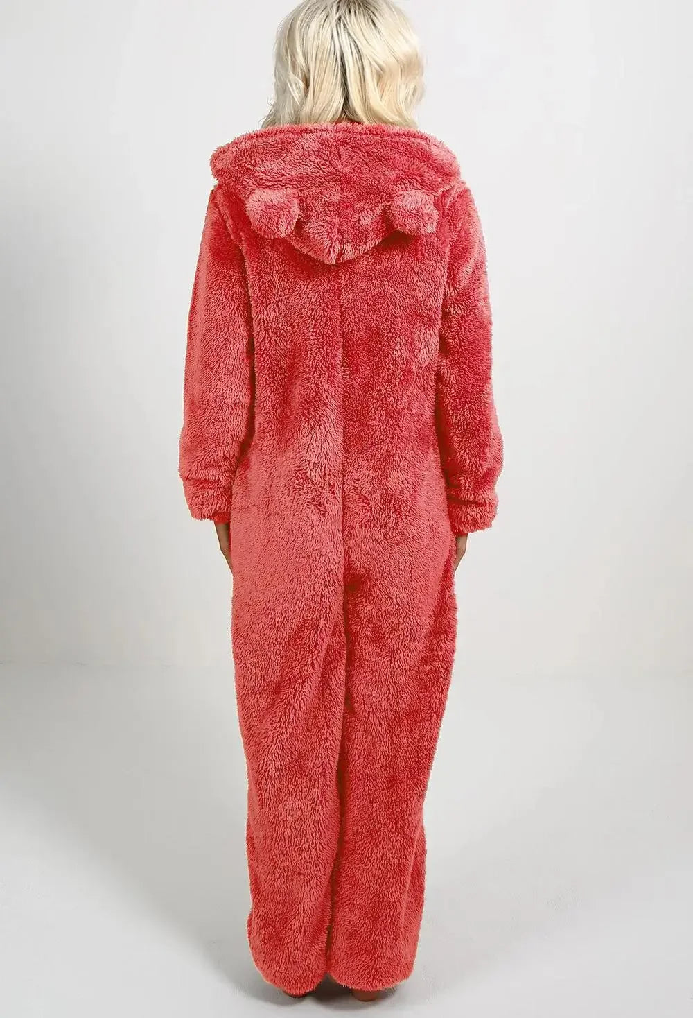 Autumn Winter Thick Fleece Women's Onesie Pajamas with Hat Casual Style Comfortable Soft Fabric