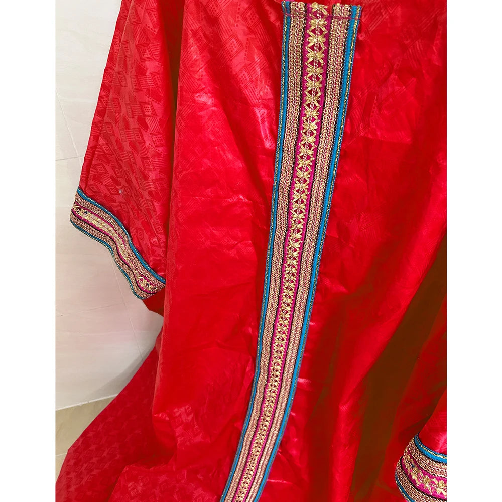 Unique African Traditional Brocade Basin Dashiki With Lace Trim Ribbon Wedding Dress Origianl Nigeria Bazin Rich Boubou Robe