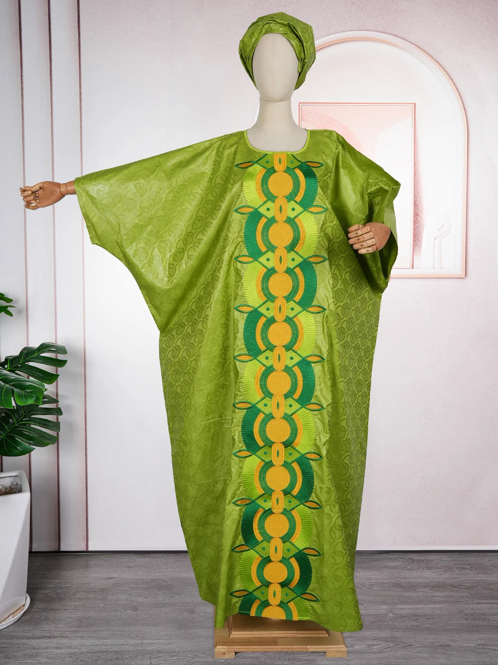 Plus Size Luxury Boubou Gown | Bazin Riche Embroidery African Wedding Dress | Women