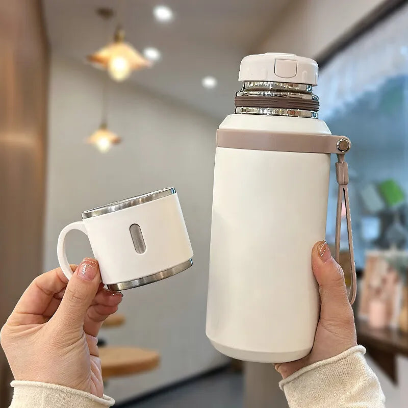 600ml Stainless Steel Travel Thermal Mug | Leak-Proof Thermos Coffee Cup