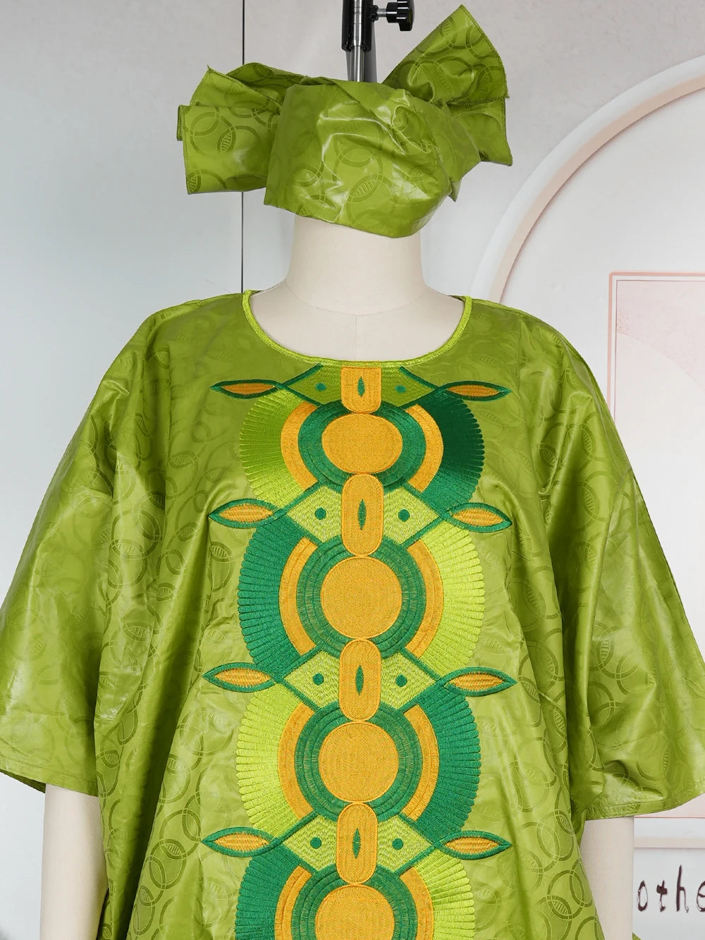Plus Size Luxury Boubou Gown | Bazin Riche Embroidery African Wedding Dress | Women