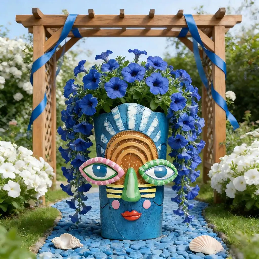 Abstract Face Planter Pot for Indoor Outdoor Plants Herb Succulent Cactus Flowerpot Home Balcony Garden Patio Art Decor