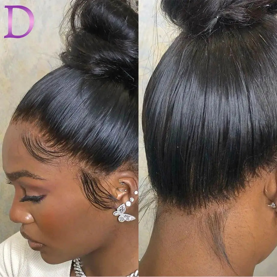 Straight 360 Full Lace Wigs Human Hair With Invisible Strap For Women Drawstring Snug Fit Glueless