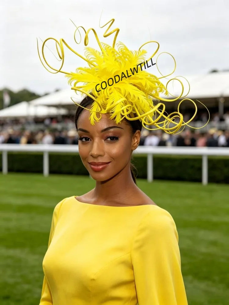 Elegant Fascinator Decorated With Soft Feather Women Race Day Headwear Formal Cocktail Party And Photoshoot Hair Accessories