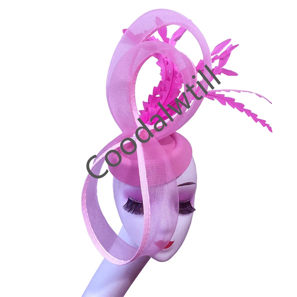 Charming Mesh Fascinator Ladies Elegant Derby Feather Hair Accessories For Women