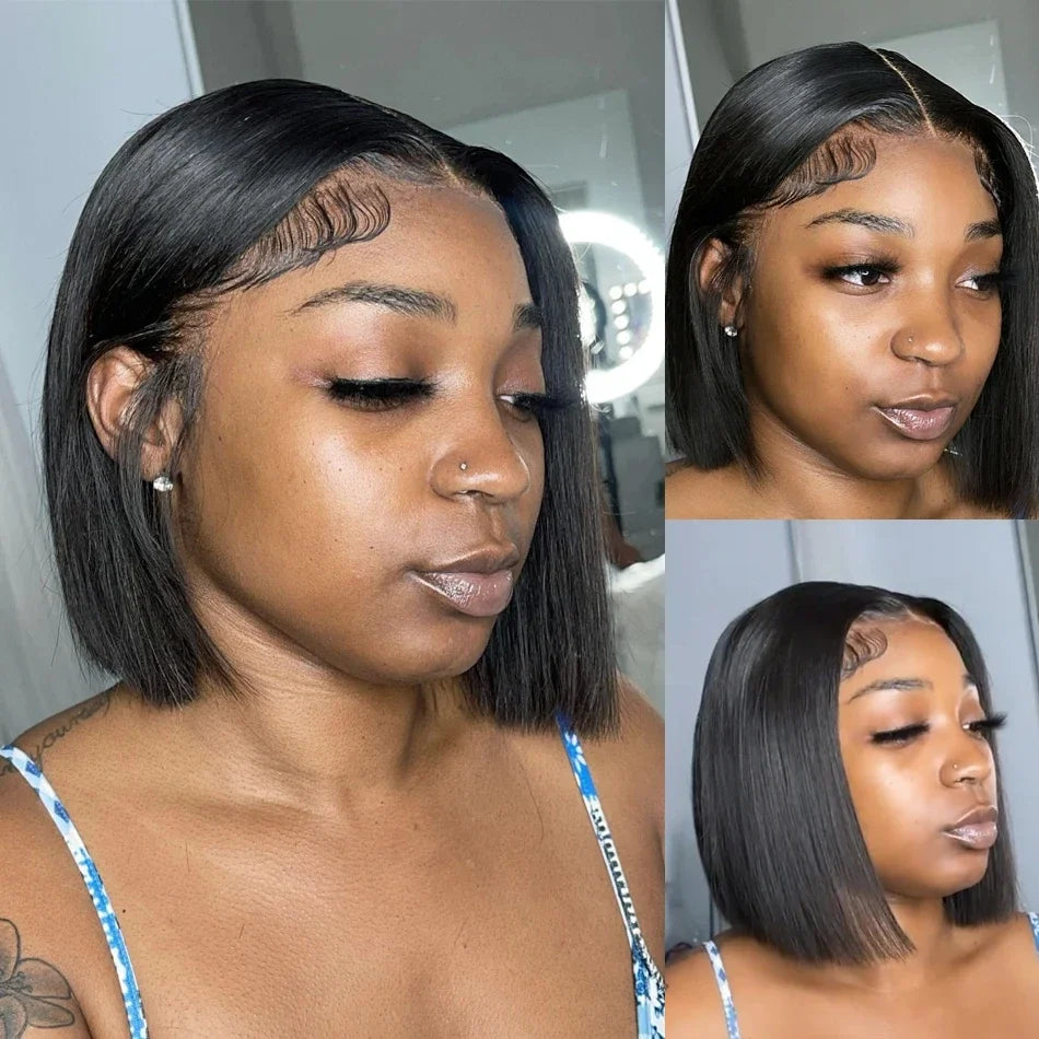 13x4 Straight Short Bob Lace Front Wig | 100% Remy Human Hair | Women