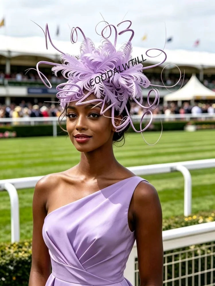 Elegant Fascinator Decorated With Soft Feather Women Race Day Headwear Formal Cocktail Party And Photoshoot Hair Accessories
