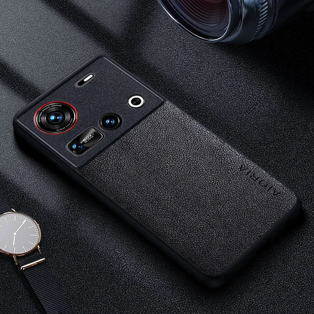 Premium Luxury leather Phone Case for Nubia Z70 Z60 Ultra Z60S Pro Retro Business Style Solid color cover funda capa