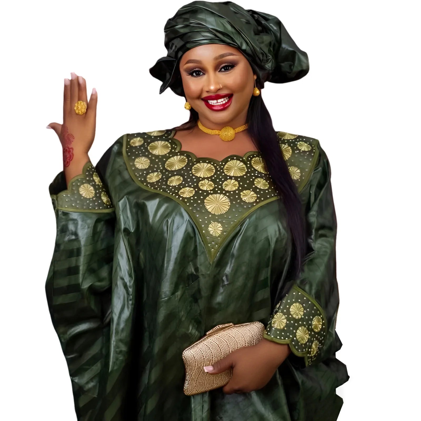 African Attire For Women's Abaya Embroidery Plus Size Elegant Party Church Dress