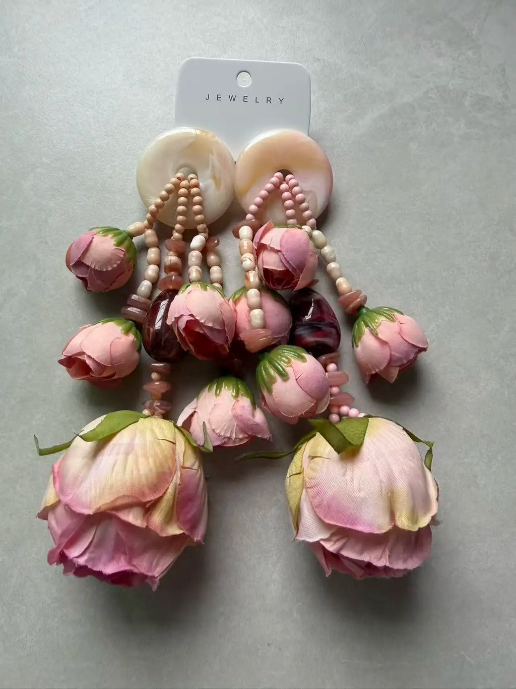 Statement Bohemian Style Simulation Rosebud Earrings For Women Girl Trendy Luxury Vintage Fairy Wedding Party Jewelry Accessoies
