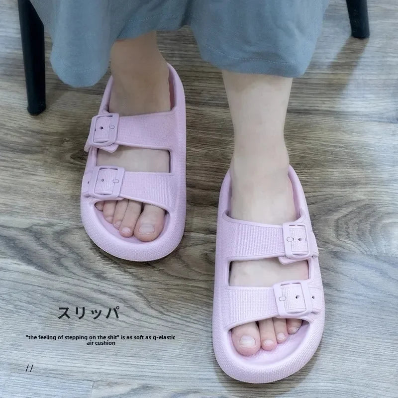 New Women's Slippers Thick Bottom Anti-Slip Home Outdoor Sandals Comfortable EVA Material Pure Color Slippers
