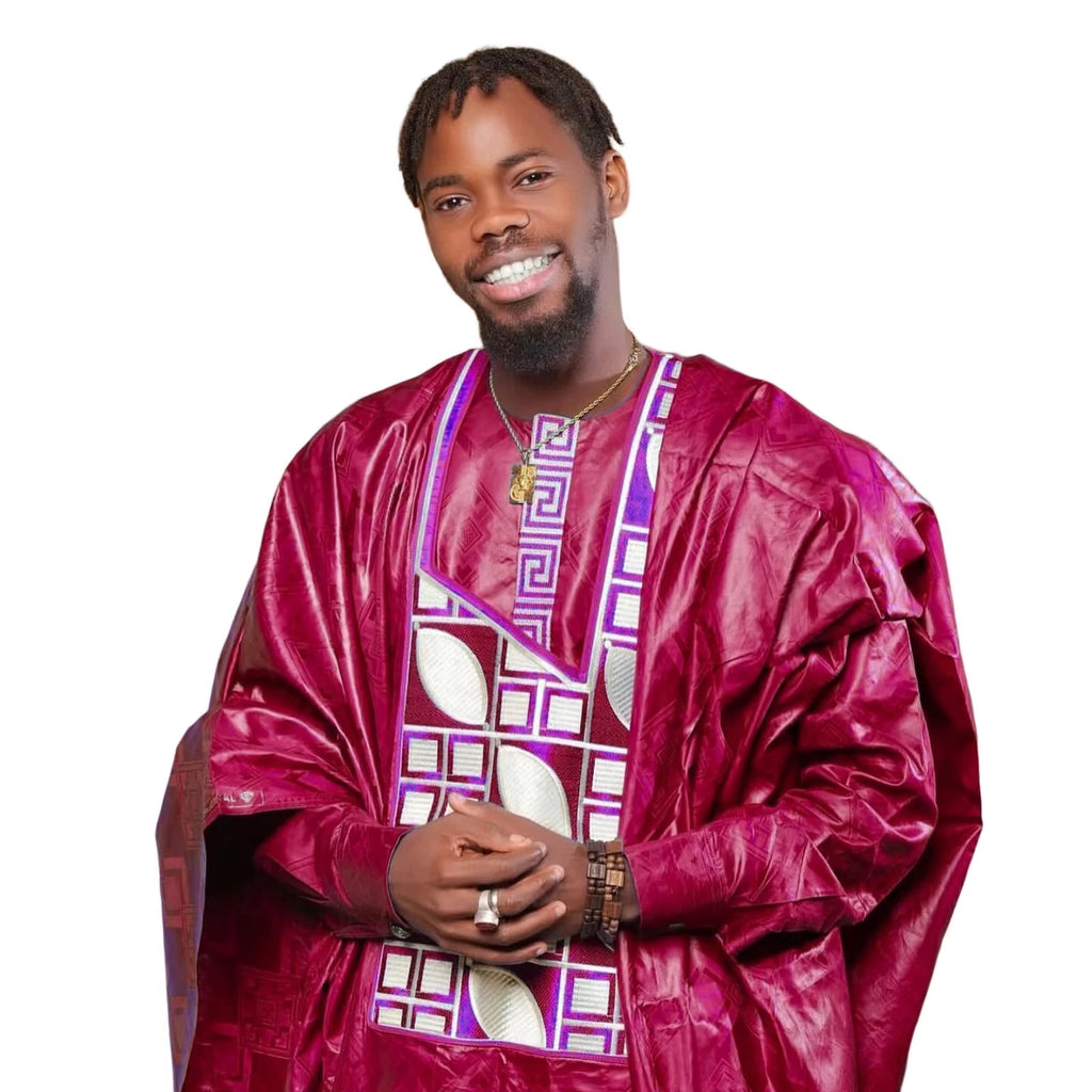 Men's Bazin Riche Embroidery African Top | Long Sleeve Dashiki | L–5XL