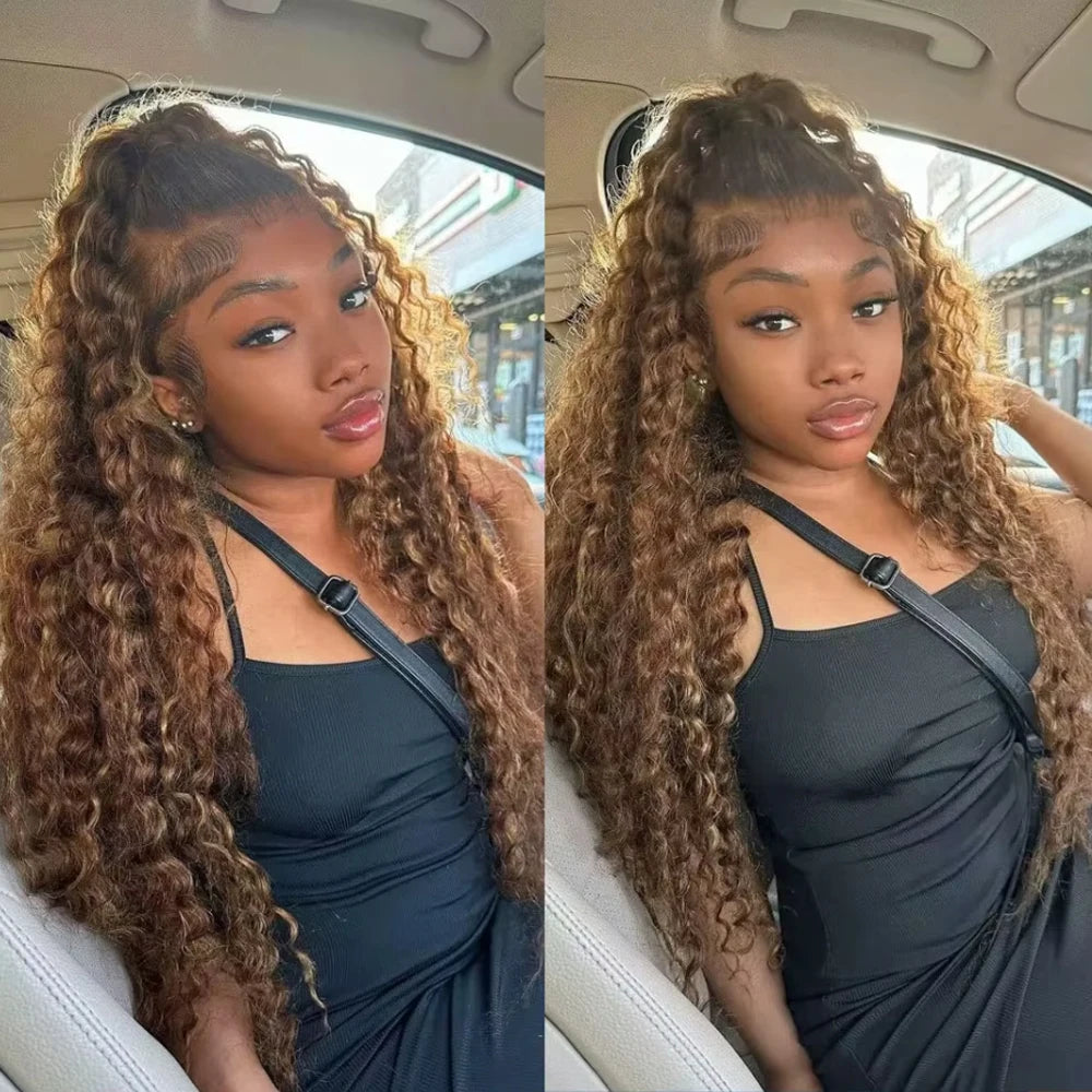 99J Deep Wave Frontal Wig 360 Full Hd Lace Front Wig Pre Plucked 250 High Density Burgundy Red Glueless Wig Human Hair