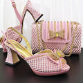 Women's Rhinestone Peep Toe High Heels & Handbag Set | Wedding Party Pumps
