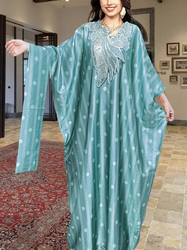 Women African Muslim Fashion Kaftan Evening Party Dresses Boubou Outfits