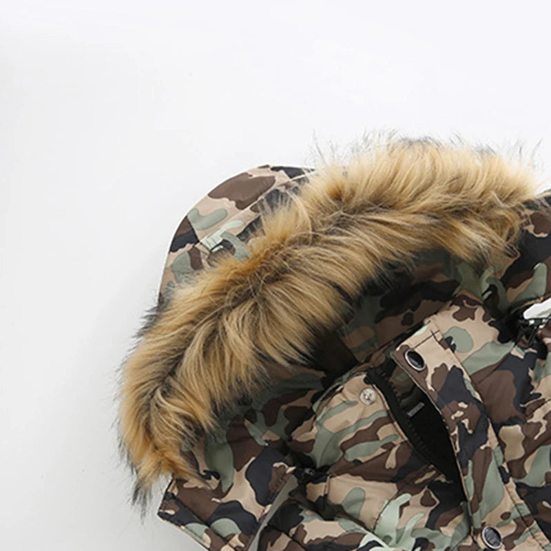 Autumn Winter Hooded Jacket for Kids - Boys & Girls Warm Fur Collar Zipper Outerwear Casual Fashion Baby Coat for Ages 2-6