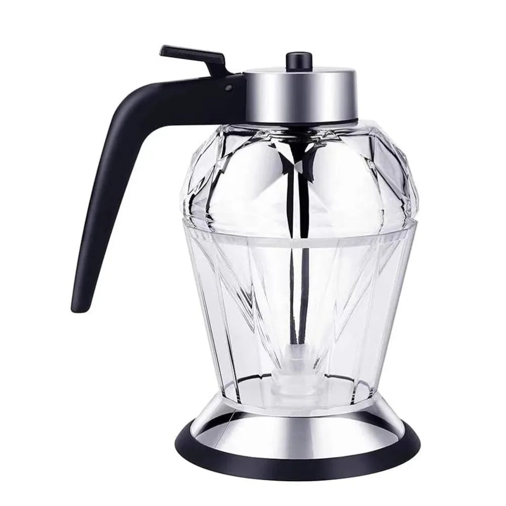 Diamond Glass Honey Dispenser 200ml | Oil, Vinegar & Sauce Dripper with Stand | HotTrendyPicks