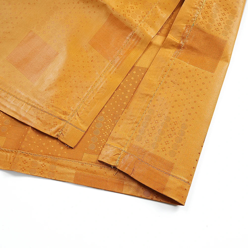 African Men's Traditional Agbada Sets 3PCS Yellow Bazin Riche Embroidery Wedding Party Couple Suits boubou