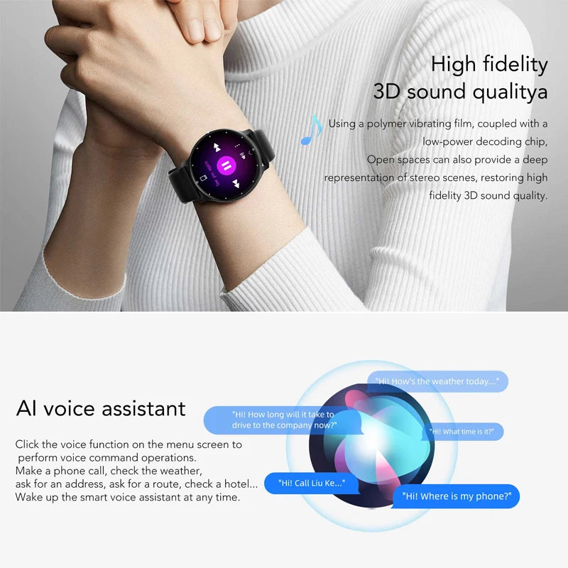 2026 New Ultra-Slim Smart Watch Men 100+ Sports Modes Heart Rate Monitoring AI Voice Assistant Bluetooth Call Smartwatches