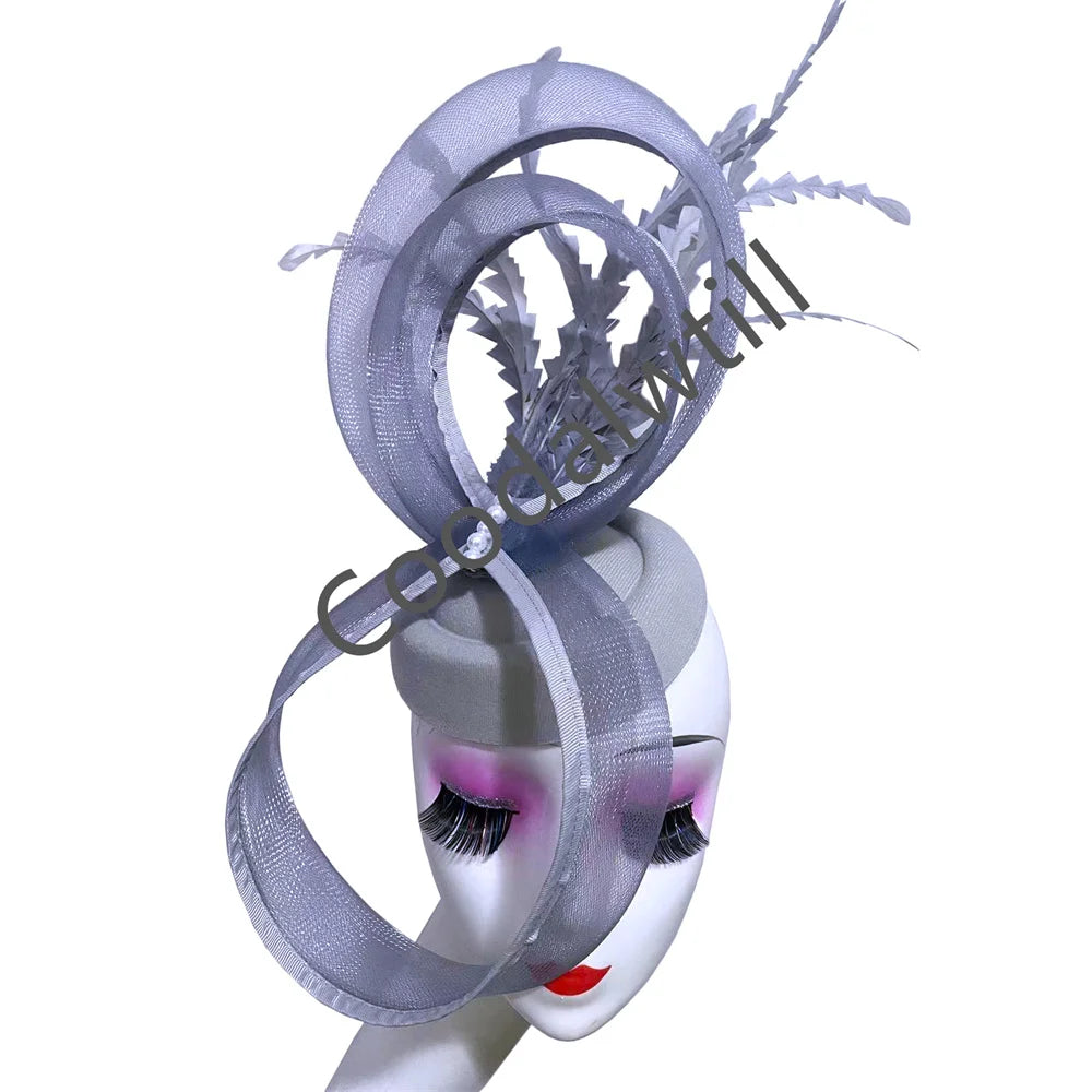 Charming Mesh Fascinator Ladies Elegant Derby Feather Hair Accessories For Women