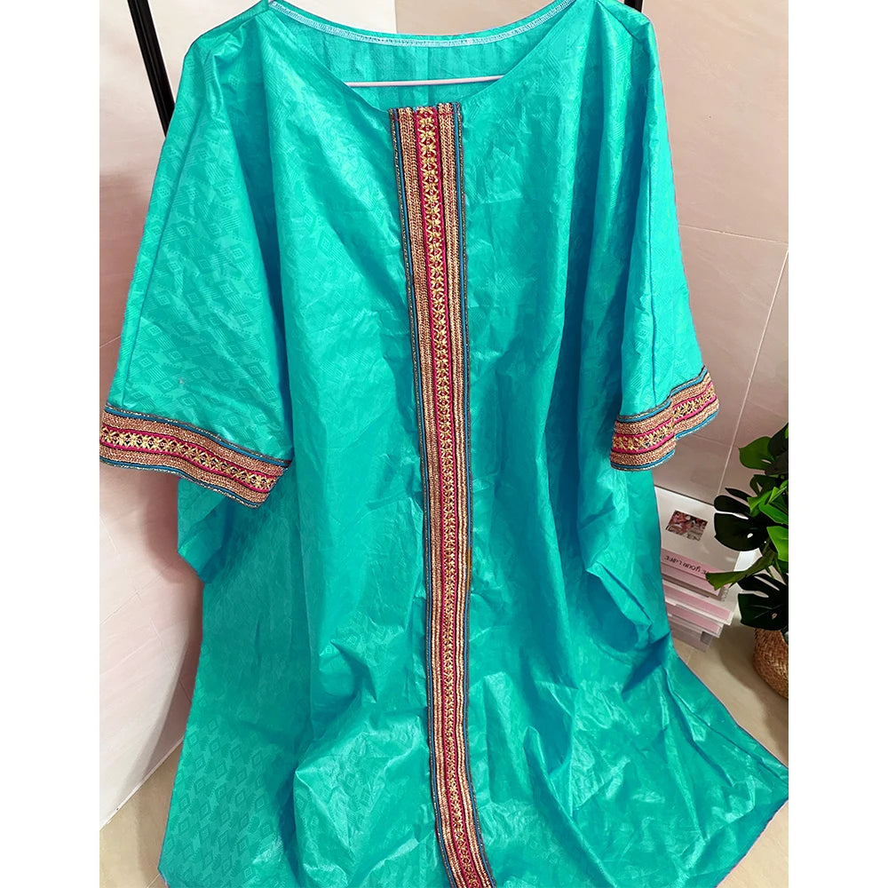 Unique African Traditional Brocade Basin Dashiki With Lace Trim Ribbon Wedding Dress Origianl Nigeria Bazin Rich Boubou Robe